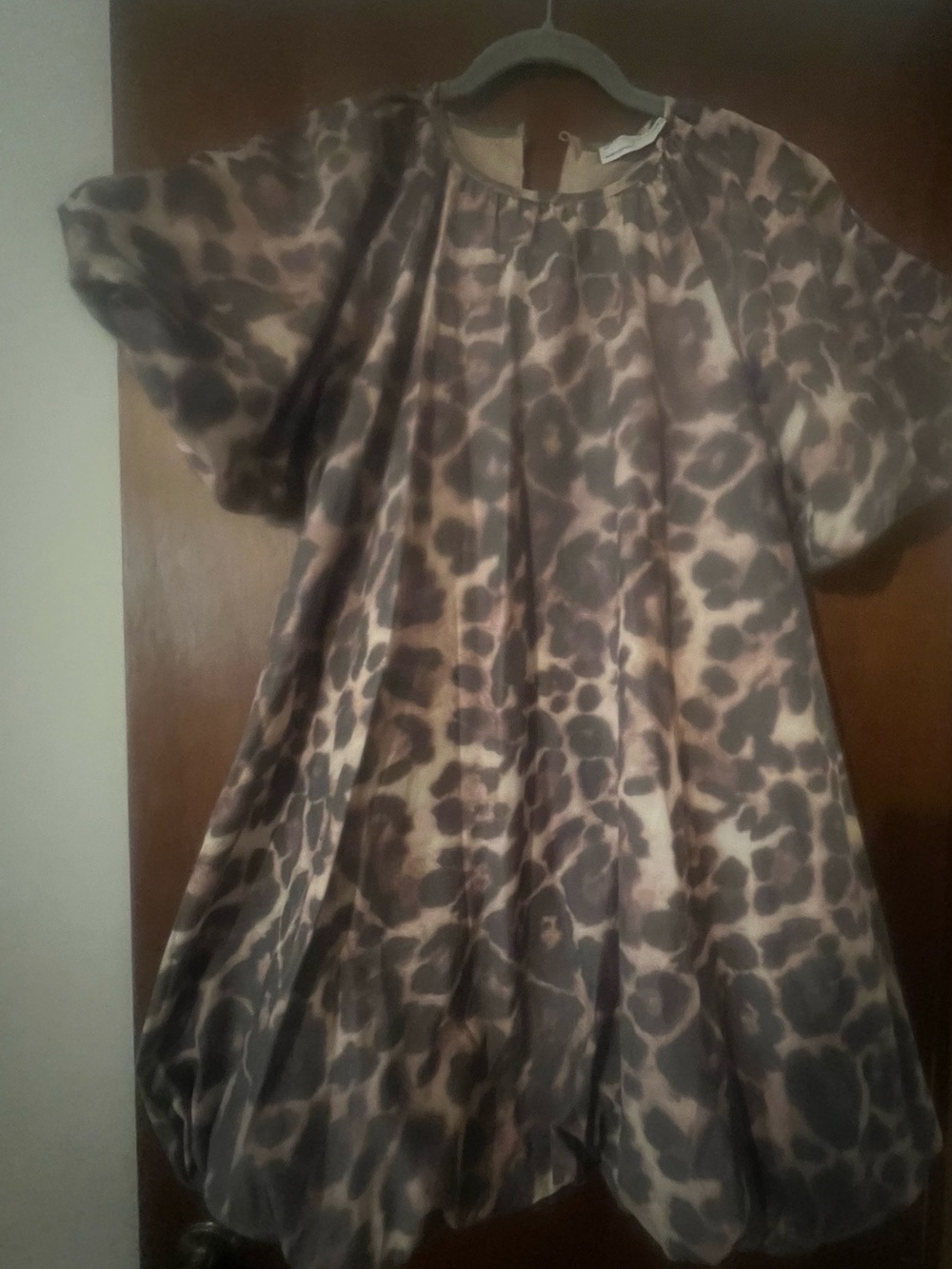 ASOS Leopard-Print Mini Dress in Brown and Cream